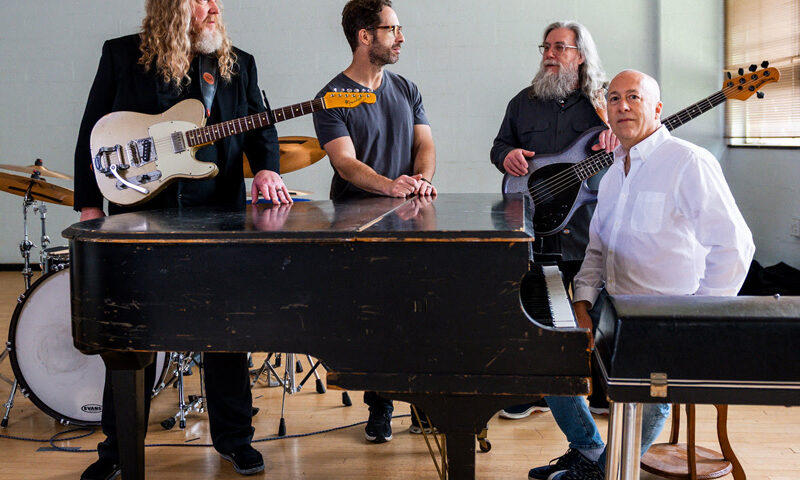 Echolyn band photo in the rehearsal space