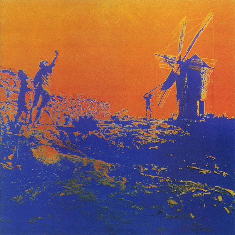 Pink Floyd - More cover artwork. It shows two figures, one of them fighting a windmill.